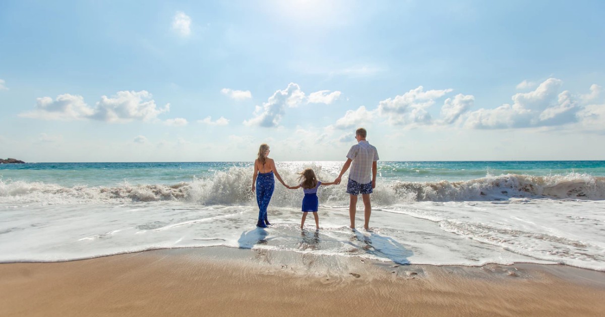 Family at the beach