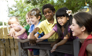 Children outside playing
