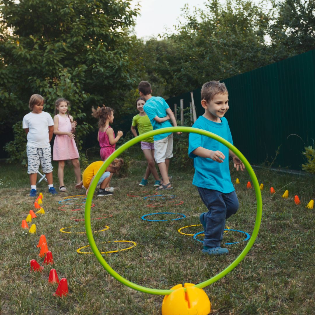 Kids playing outside.