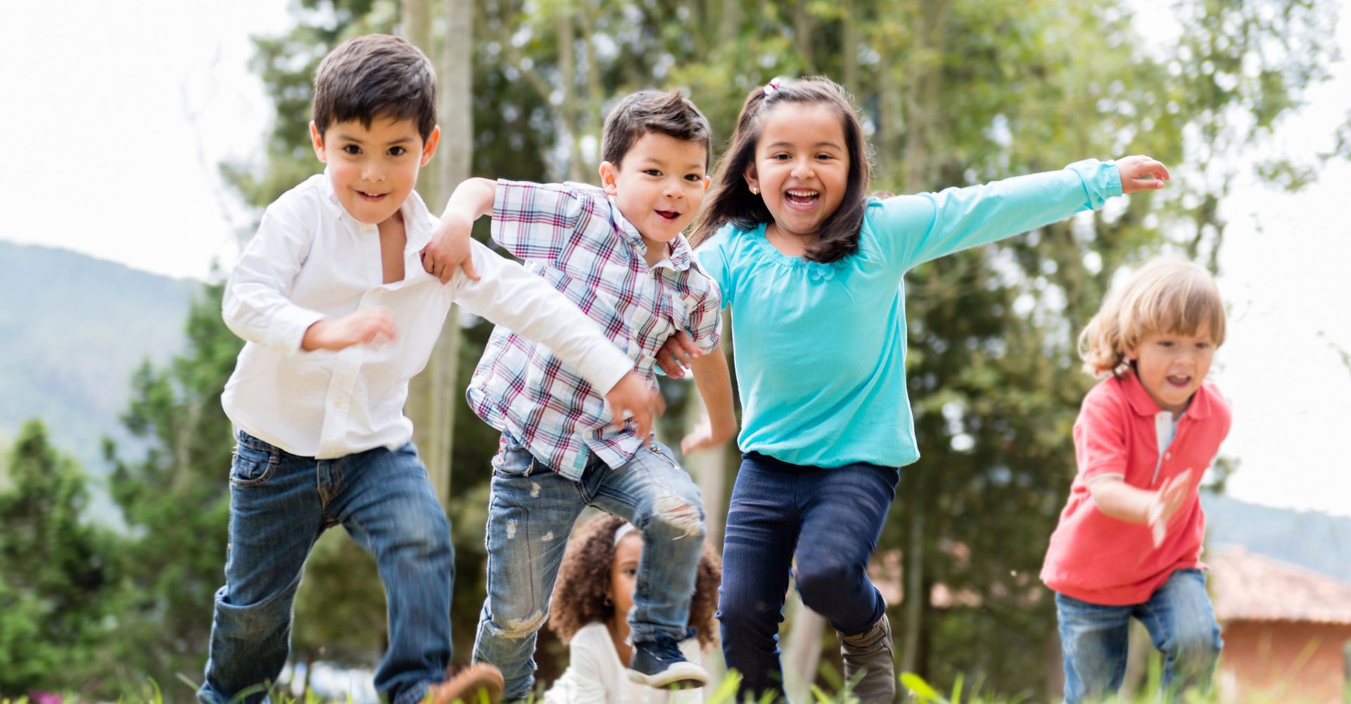 Children playing outside.