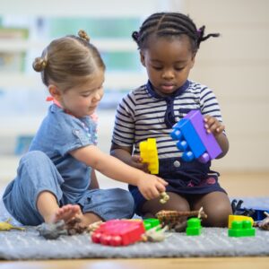 Two toddler playing together