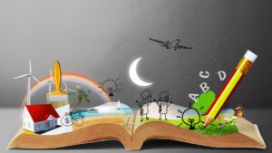 graphic showing the magic worlds in books