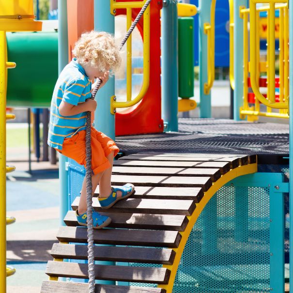 Child playing on a playground